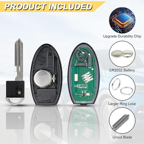استبدال Vurkcy Key Fob لـ 2016 2017 2018 Nissan Altima Maxima Infiniti QX60 Q50/ 17 18 Q60 جهاز تحكم عن بعد للدخول بدون مفتاح للسيارة، KR5S180144014، 5 Btn، قطعتان in Kuwait