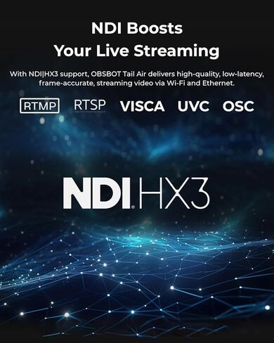OBSBOT Tail Air with NDI Activated, Bundle with Wireless Multi-Cam 4K Streaming Camera AI Tracking & Gesture Control PTZ Webcam for YouTube Twitch Church HDMI USB-C Wireless Unlimited Connect in Saudi Arabia