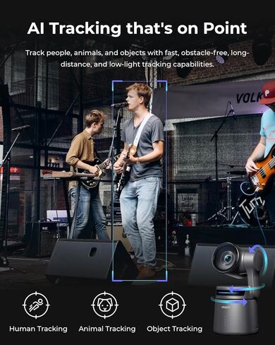 OBSBOT Tail Air with NDI Activated, Bundle with Wireless Multi-Cam 4K Streaming Camera AI Tracking & Gesture Control PTZ Webcam for YouTube Twitch Church HDMI USB-C Wireless Unlimited Connect in Saudi Arabia