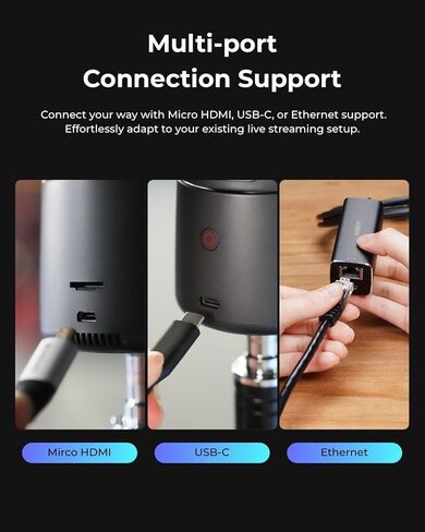 OBSBOT Tail Air with NDI Activated, Bundle with Wireless Multi-Cam 4K Streaming Camera AI Tracking & Gesture Control PTZ Webcam for YouTube Twitch Church HDMI USB-C Wireless Unlimited Connect in Saudi Arabia