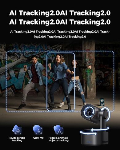 OBSBOT Tail 2, Bundle with Wireless Multi-Cam 4K Live Camera AI Tracking 2.0,5X Optical & 12x Hybrid Zoom,3-axis Gimbal,5000mAh Built-in Battery,Gesture Control,SDI/HDMI/IP/USB 3.0 Output in Kuwait