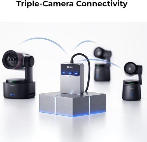 OBSBOT Tail 2, Bundle with Wireless Multi-Cam 4K Live Camera AI Tracking 2.0,5X Optical & 12x Hybrid Zoom,3-axis Gimbal,5000mAh Built-in Battery,Gesture Control,SDI/HDMI/IP/USB 3.0 Output in Kuwait