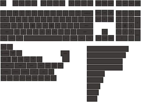 KPREPUBLIC Domikey SA ABS Doubleshot Keycap Set BOB Black on Black for MX Stem Keyboard Poker 87 104 GH60 XD64 XD68 XD84 XD96 XD75 XD87 in Kuwait