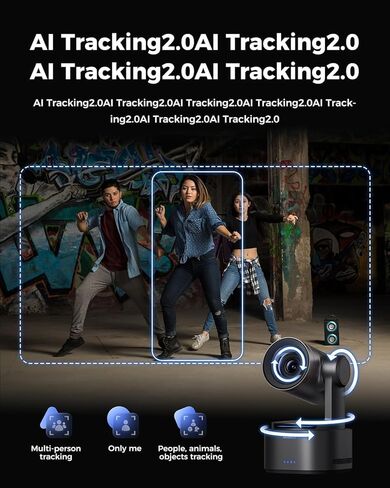 كاميرا OBSBOT Tail 2، حزمة مع RC وكاميرا لاسلكية متعددة، كاميرا حية بدقة 4K بمعدل 60 إطارًا في الثانية، تتبع AI 2.0، تكبير بصري 5X و12x هجين، 3 محاور، بطارية مدمجة 5000 مللي أمبير في الساعة، التحكم بالإيماءات، SDI/HDMI/IP/USB 3.0 in Kuwait