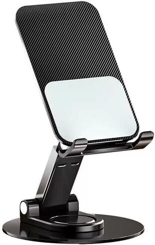 Cell Phone Stand, Adjustable Phone Holder for Desk, Foldable Design with Non-Slip Base, Compatible with Mobile Phones and Tablets, Black in Kuwait
