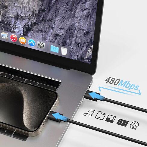 Car Carplay Cable for iPhone 17 16 15 Cable USB to USB C Cable[Apple MFi Certified] 5.4FT USB C Carplay Cord,iPhone 17 Charger Cord,iPhone 16 Car Charger,USB to Type C Cable Car Charging Cable(Black) in Kuwait