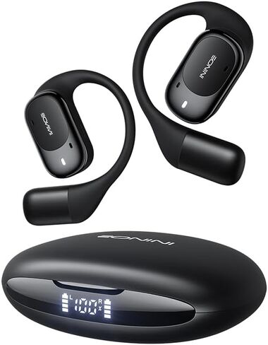 Eonini Open-Ear Earbuds with Earhooks, LED Display Case, Lightweight & Secure Fit, All-Day Comfort, Stay-Aware Design, Clear Calls, 40H Playtime, IPX5 Waterproof Bluetooth 5.3 for Running, Gym in Kuwait