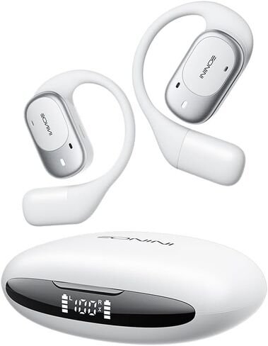 Eonini Open-Ear Earbuds with Earhooks, LED Display Case, Lightweight & Secure Fit, All-Day Comfort, Stay-Aware Design, Clear Calls, 40H Playtime, IPX5 Waterproof Bluetooth 5.3 for Running, Gym in Saudi Arabia