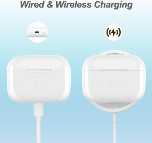 حافظة شحن بديلة لأجهزة AirPod Pro 2 والجيل الأول، حافظات شحن لاسلكية متوافقة مع AirPod Pro 1st / 2nd، شحن سلكي ولاسلكي، مزامنة اقتران بلوتوث، منفذ USB C in Kuwait