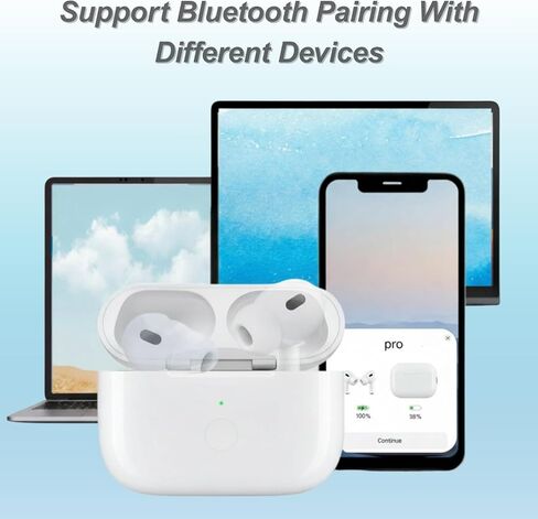 حافظة شحن بديلة لأجهزة AirPod Pro 2 والجيل الأول، حافظات شحن لاسلكية متوافقة مع AirPod Pro 1st / 2nd، شحن سلكي ولاسلكي، مزامنة اقتران بلوتوث، منفذ USB C in Kuwait