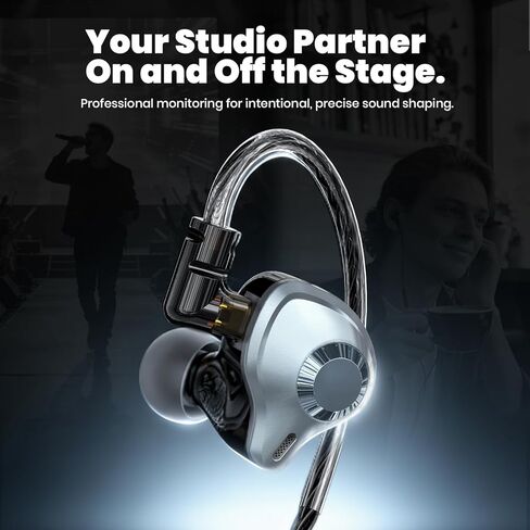سماعات رأس داخل الأذن، سماعات أذن سلكية HiFi IEM، سماعات عازلة للصوت العميق مع محول USB C إلى 3.5 مم وكابل ثنائي الدبوس قابل للفصل للمغني/الموسيقيين/قارعي الطبول in Kuwait