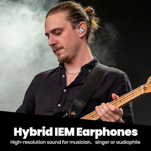 سماعات رأس داخل الأذن، سماعات أذن سلكية HiFi IEM، سماعات عازلة للصوت العميق مع محول USB C إلى 3.5 مم وكابل ثنائي الدبوس قابل للفصل للمغني/الموسيقيين/قارعي الطبول in Kuwait