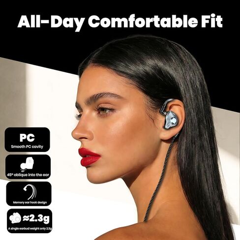 سماعات رأس داخل الأذن، سماعات أذن سلكية HiFi IEM، سماعات عازلة للصوت العميق مع محول USB C إلى 3.5 مم وكابل ثنائي الدبوس قابل للفصل للمغني/الموسيقيين/قارعي الطبول in Kuwait
