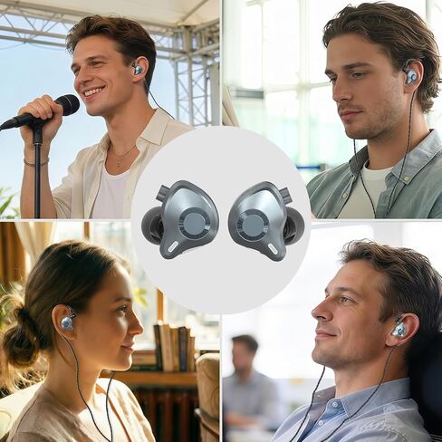 سماعات رأس داخل الأذن، سماعات أذن سلكية HiFi IEM، سماعات عازلة للصوت العميق مع محول USB C إلى 3.5 مم وكابل ثنائي الدبوس قابل للفصل للمغني/الموسيقيين/قارعي الطبول in Kuwait