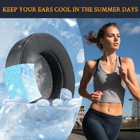 SOULWIT Cooling Gel Earpads Replacement for HIFIMAN SUNDARA/HE400(HE400se/i/S)/HE560(HE560i)/HE500/HE300/HE350/HE3/HE5/HE6 Headphones, Ear Pads Cushions with High-Density Memory Foam - Black in Kuwait