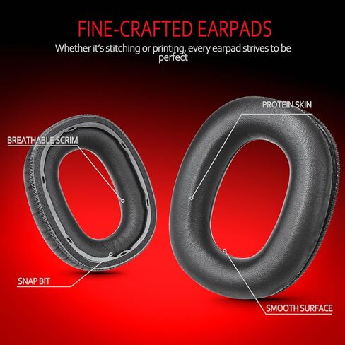 Krone Kalpasmos Marshall Monitor ii Ear Pads — Soft Memory Foam Noise Isolation, Easy Install,Protein Leather Replacement Cushions, Marshall Monitor 2 Headphones Replacement Pads in Kuwait
