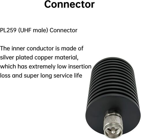 تحميل وهمي 50 وات 50 أوم مع موصل ذكر PL259 UHF، حمل وهمي RF لراديو هام، أداء مستقر، VSWR منخفض in Kuwait