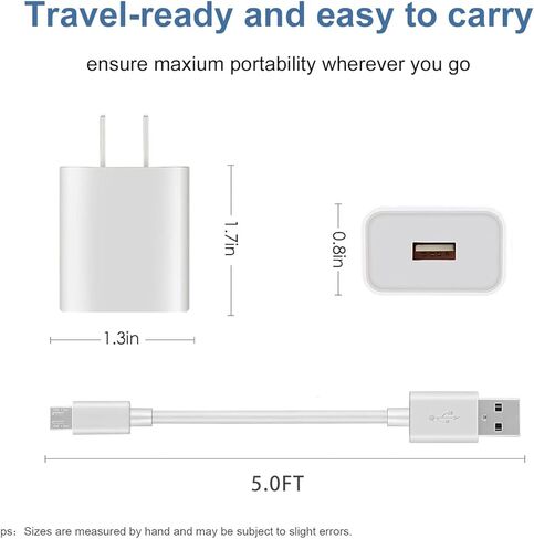Sensor Mirror Charger Micro USB Charging Cable Cord Compatible for Simplehuman Older Model 5" 8" Round & Riki Lighted Makeup Mirror Charger Power Cord (5FT) in Kuwait