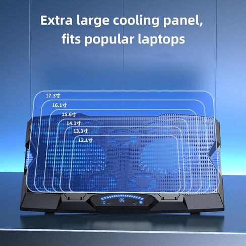 Laptop Cooler Stand, Multi Angle Adjustable 3400RPM High Speed 11 Fans Cooling Pad for Notebook Tablet Gaming ABS Material 5 Height Levels in Kuwait