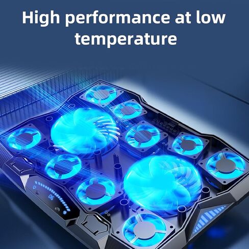 Laptop Cooler Stand, Multi Angle Adjustable 3400RPM High Speed 11 Fans Cooling Pad for Notebook Tablet Gaming ABS Material 5 Height Levels in Kuwait