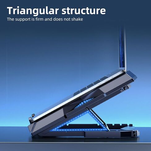 Laptop Cooler Stand, Multi Angle Adjustable 3400RPM High Speed 11 Fans Cooling Pad for Notebook Tablet Gaming ABS Material 5 Height Levels in Kuwait