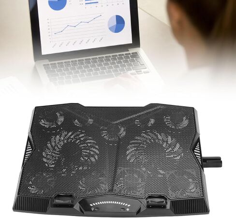 Laptop Cooler Stand, Multi Angle Adjustable 3400RPM High Speed 11 Fans Cooling Pad for Notebook Tablet Gaming ABS Material 5 Height Levels in Kuwait