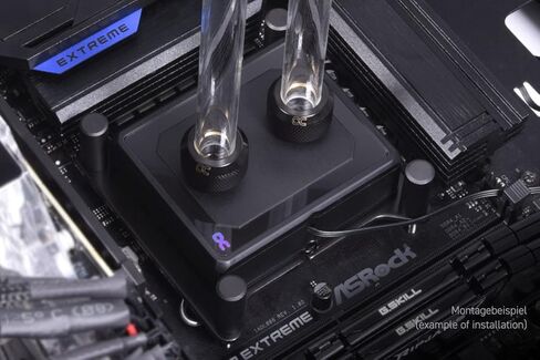 كتلة مياه وحدة المعالجة المركزية Alphacool Eisblock XPX Pro Aurora كاملة من النحاس مع ورقة KryoSheet الحرارية (33x33 مم) لحزمة وحدة المعالجة المركزية AMD AM5، أسود in Kuwait