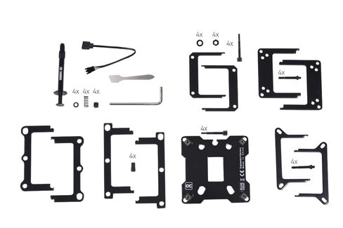 كتلة مياه وحدة المعالجة المركزية Alphacool Eisblock XPX Pro Aurora كاملة من النحاس مع ورقة KryoSheet الحرارية (33x33 مم) لحزمة وحدة المعالجة المركزية AMD AM5، أسود in Kuwait
