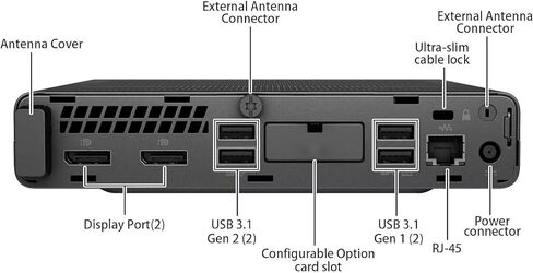 HP ProDesk 600 G5 Mini PC Desktop Computer, 9th Gen Octa-Core i7-9700T, 8GB DDR4 RAM, 256GB SSD, Keyboard and Mouse, Bluetooth, WiFi, Windows 11 Pro (Renewed) in Kuwait