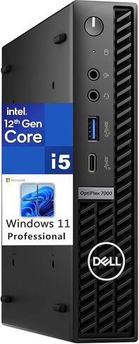 كمبيوتر ديل اوبتيبليكس 7000 مايكرو بي سي، ويندوز 11 برو، انتل كور i5-12500T، ذاكرة الوصول العشوائي 16 جيجا، 512 جيجا اس اس دي، واي فاي، BT (متجدد) i5 MFF Mini Desktop in Kuwait
