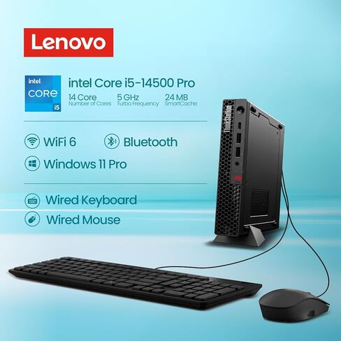 محطة عمل Lenovo ThinkStation P3 Tiny Mini Desktop، Intel Core i5-14500 Vpro، ذاكرة الوصول العشوائي DDR5 سعة 16 جيجابايت، SSD 512 جيجابايت NVMe، Win 11 Pro، محطة عمل Wi-Fi 6 Mini PC للهندسة والأعمال والمكتب in Kuwait