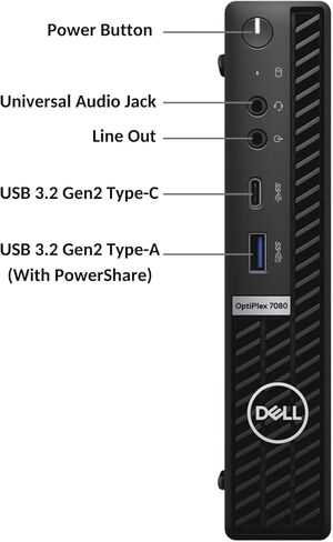 Dell OptiPlex 7080 Micro Desktop Computer PC, 10th Gen Intel Core i5-10500T, 16GB DDR4 RAM 256GB SSD, Keyboard & Mouse, 2 DisplayPort, Type-C, Windows 11 Pro (Renewed) in Kuwait
