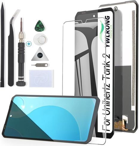لاستبدال شاشة Unihertz Tank 2 لـ Unihertz Tank 2 8849 شاشة LCD تعمل باللمس محول الأرقام الجمعية استبدال مع أدوات (أسود) in Kuwait