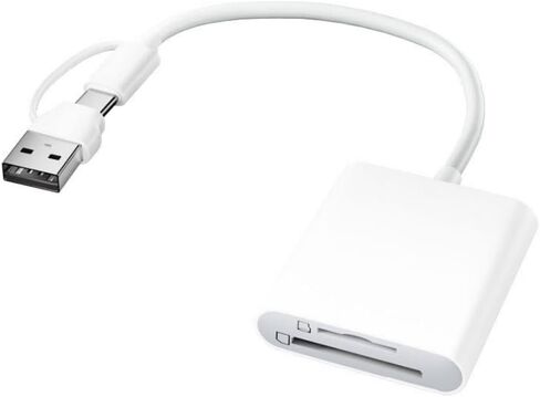 محول قارئ بطاقات USB وUSB C إلى SD/TF، ​​قارئ بطاقات الذاكرة بفتحة مزدوجة، التوصيل والتشغيل OTG نقل سريع للملفات لأجهزة الكمبيوتر المحمول/الهاتف/الكمبيوتر اللوحي in Kuwait