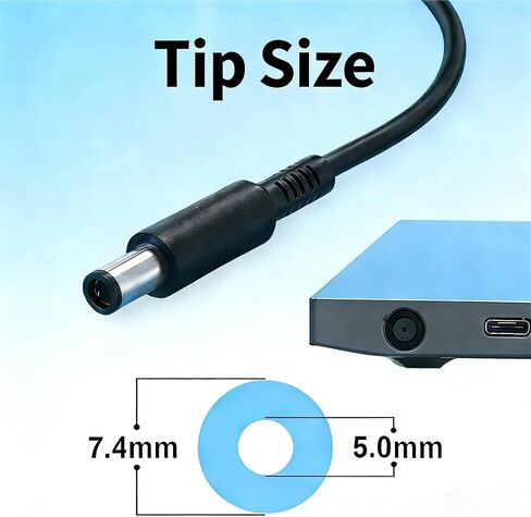 شاحن كمبيوتر محمول متوافق مع محول طاقة التيار المتردد Dell 65W 45W سلك إمداد الكمبيوتر، طرف أسطواني 7.4 مم in Kuwait