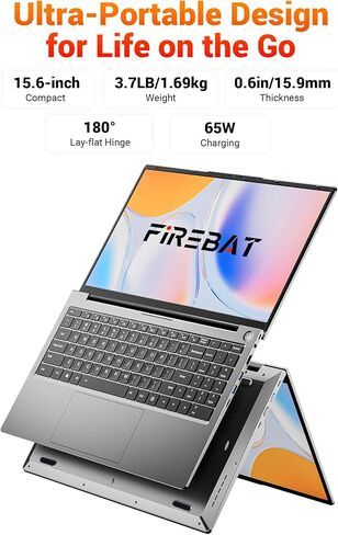 كمبيوتر محمول 15.6 بوصة FHD IPS، AMD Ryzen 7430U (يصل إلى 4.3 جيجا هرتز، 6C/12T)، ذاكرة الوصول العشوائي 16 جيجا بايت 512 جيجا بايت SSD (قابلة للتوسيع إلى 64 جيجا بايت رام، 2 تيرابايت)، لوحة مفاتيح بإضاءة خلفية، 100 وات PD Type-C، RJ45، كمبيوتر محمول للأعم in Kuwait
