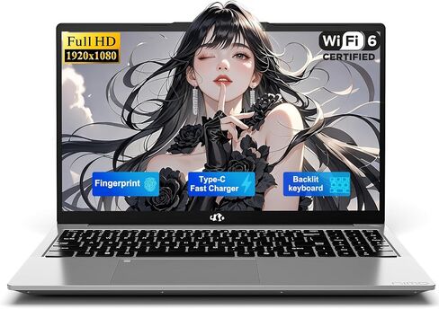 كمبيوتر محمول NIMO مقاس 15.6 بوصة IPS FHD-Student، وذاكرة وصول عشوائي 8 جيجابايت وذاكرة وصول عشوائي 256 جيجابايت SSD N150 (Beat to i3-10110U، 4 مراكز تصل إلى 3.6 جيجا هرتز) كمبيوتر مع ضمان لمدة عامين، 65 وات من النوع C، بصمة الإصبع، لوحة مفاتيح بإضاءة خلف in Kuwait
