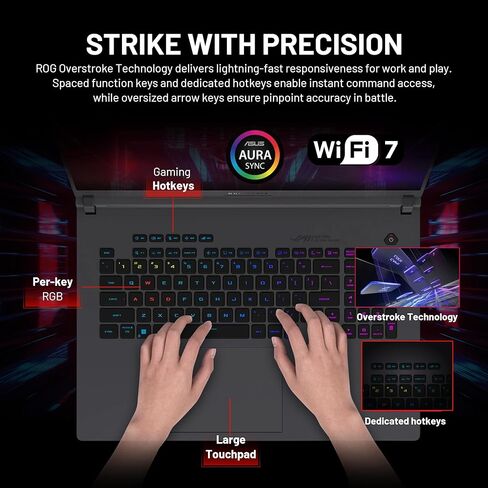 ASUS ROG Strix G18 18" 2.5K 240Hz Gaming Laptop, Intel Ultra 9 275HX, NVIDIA GeForce RTX 5060, 64GB DDR5, 5TB Storage (4TB SSD&1TB Docking Station Set), Backlit Keyboard, Wi-Fi 7, Win 11 Pro, Gray in Kuwait