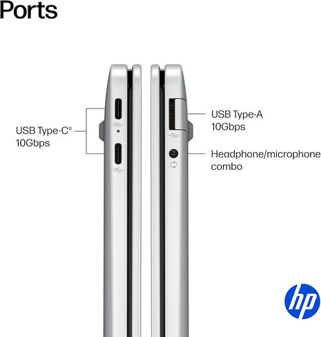 HP OmniBook 5 14 inch Next Gen AI PC, 2K Touchscreen, Snapdragon X Plus X1P- 42-100, 16 GB RAM, 512 GB SSD, Qualcomm Adreno GPU, Windows 11 Home, Copilot+ PC, Glacier Silver, 14-he0000nr in Kuwait