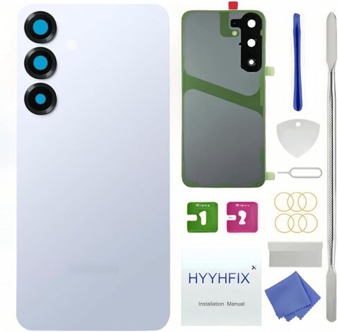 استبدال الزجاج الخلفي لهاتف Galaxy S25 لهاتف Samsung Galaxy S25 الغطاء الخلفي الخلفي زجاج مقاوم للماء وعدسة الكاميرا + مجموعة أدوات إصلاح احترافية (كحلي) in Kuwait