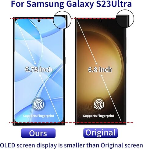 قطعة بديلة لشاشة OLED لهاتف Samsung Galaxy S23 Ultra 5G (SM-S918U/S918A/S918W) مجموعة عرض رقمية تعمل باللمس مقاس 6.78 بوصة مع إطار، متوافقة مع بصمات الأصابع، مجموعة أدوات إصلاح باللون الأخضر in Kuwait