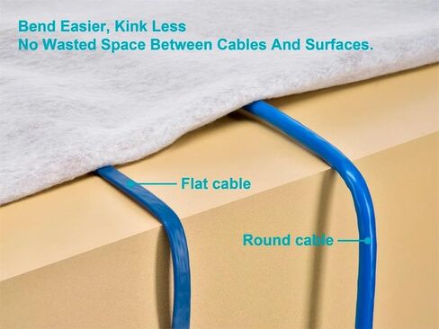 كابل تصحيح Monoprice Cat6A Ethernet - حذاء مسطح نحيف U/FTP 30AWG مصبوب بطول 50 قدم أزرق in Kuwait