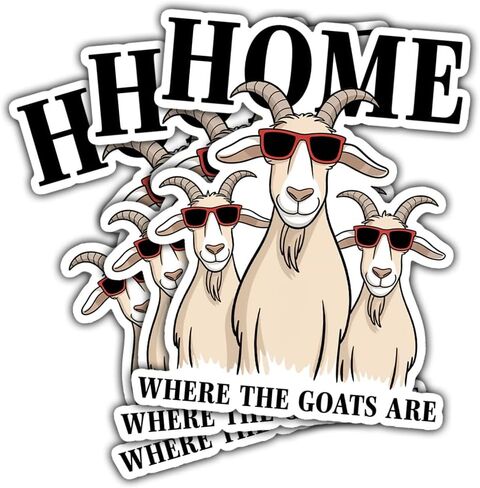 3 Pcs Home Is Where the Goats Are Stickers, Cute Goat Family Vinyl Decals for Laptop, Notebook, Hydro Flask, Water Bottle, Car Bumper, Scrapbook, Gift for Farmers, Goat Lovers, Students, Teen 3 Inches in Kuwait