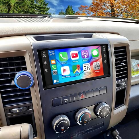 Double Din Car Radio Stereo Upgrade for Dodge Ram 1500 2009-2012 Android 14 with Wireless Carplay Android Auto 7" Touch Screen GPS Navi Head Unit Radio Receiver Bluetooth WiFi BT DSP SWC+Backup Camera in Saudi Arabia