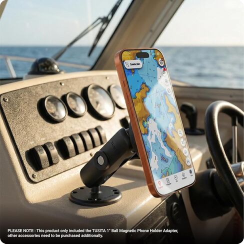 محول حامل هاتف مغناطيسي كروي مقاس 1 بوصة من TUSITA متوافق مع iPhone Magsafe، لمقبس Ram Mount B Size in Kuwait