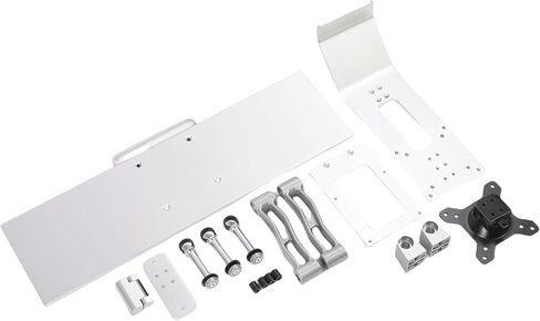 Asixxsix Monitor Desk Mount, Height Adjustable Full Motion Workstation with Keyboard Tray and Cable Management for Office Home Use in Kuwait