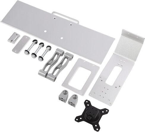 Asixxsix Monitor Desk Mount, Height Adjustable Full Motion Workstation with Keyboard Tray and Cable Management for Office Home Use in Kuwait