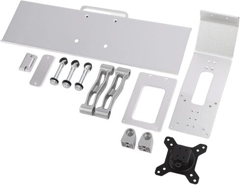 Asixxsix Monitor Desk Mount, Height Adjustable Full Motion Workstation with Keyboard Tray and Cable Management for Office Home Use in Kuwait