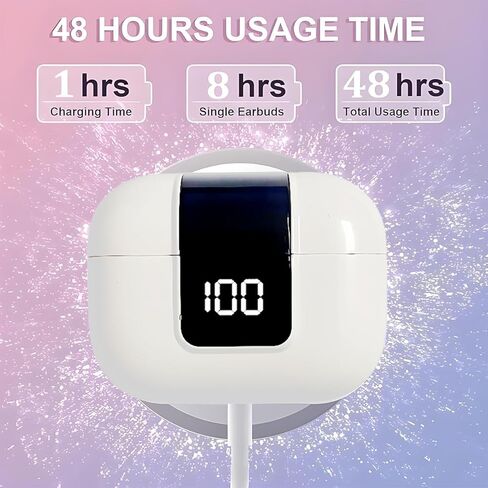 Wireless Earbuds, Ear Buds with Big Bass Stereo Sound, Lightweight Bluetooth Earbuds with 48 Hours Playtime, in-Ear Fit Earphones, IPX7, Hands-Free Calls with for iPhone/Samsung/Android/iOS in Kuwait