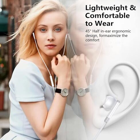 USB-C Headphones for Moto G Stylus 2025/Moto G Power 2025/Moto G 2024/Moto G15, USB C Wired Earphones with Mic & Remote Control Noise Cancelling Type C Earphones, Wired Earbuds in Kuwait